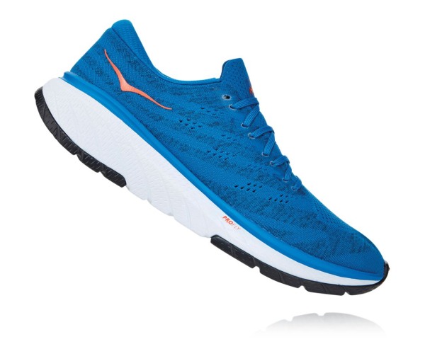 Hoka One One Cavu 3 Mens UK - Royal / White Running Shoes - BKFMI1462